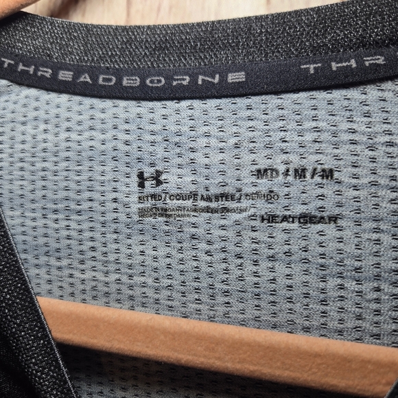 Under Armour Black and Gray Threadborne Tee Men's Medium - Picture 2 of 5